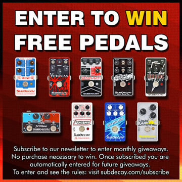 Enter to win free pedals. subscribe to our newsletter to enter monthly giveaways.